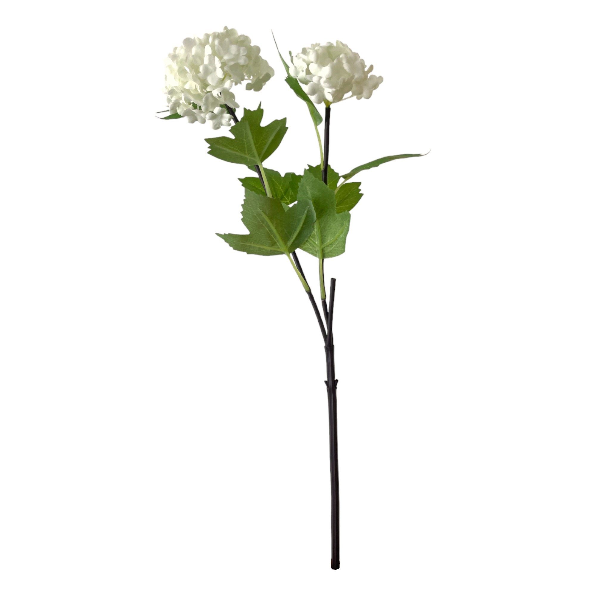 Kunstzweig Künstlicher Schneeball-Zweig 49cm. Kunstblume Viburnum Hortensie, Gasper, Höhe 47.00 cm