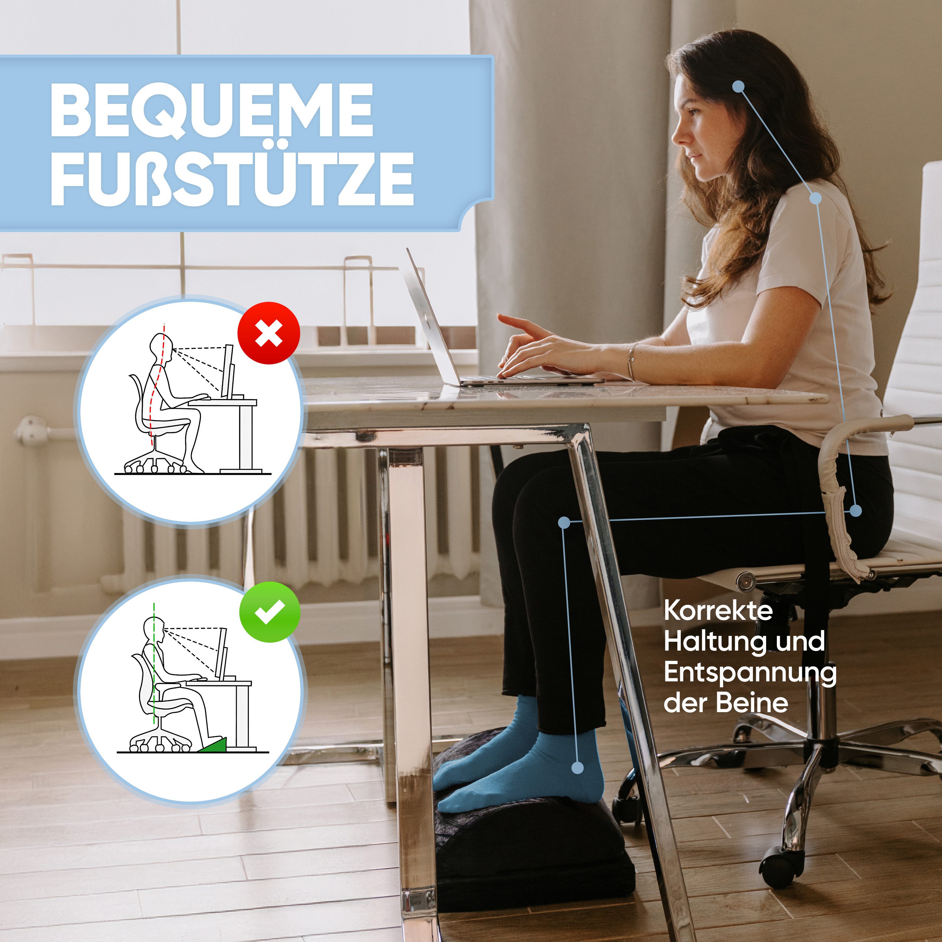 Björn&Schiller Fußstütze ergonomische Fußablage mit integrierter günstig online kaufen