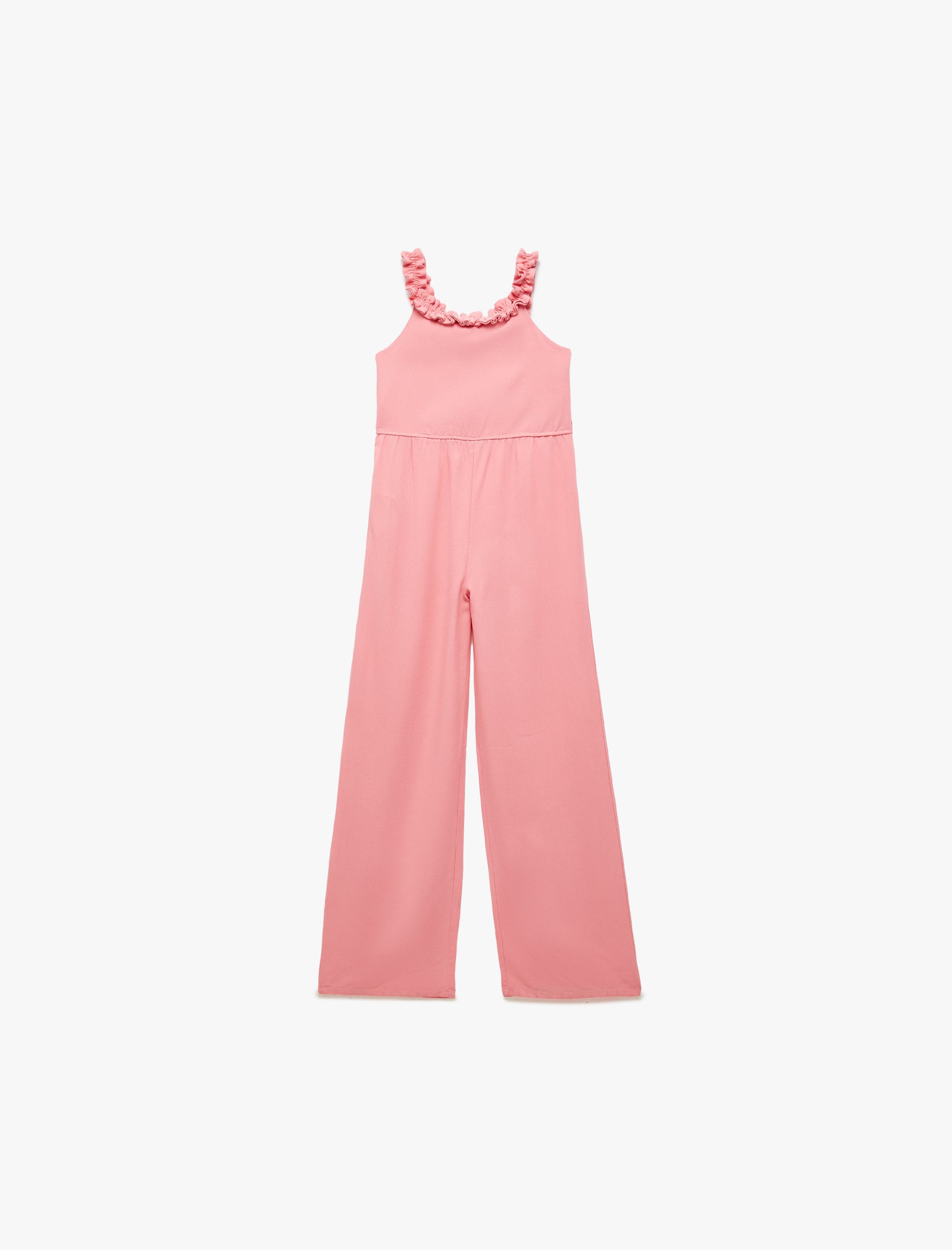 Koton Jumpsuit Koton Faltendetail Breite Träger Jumpsuit