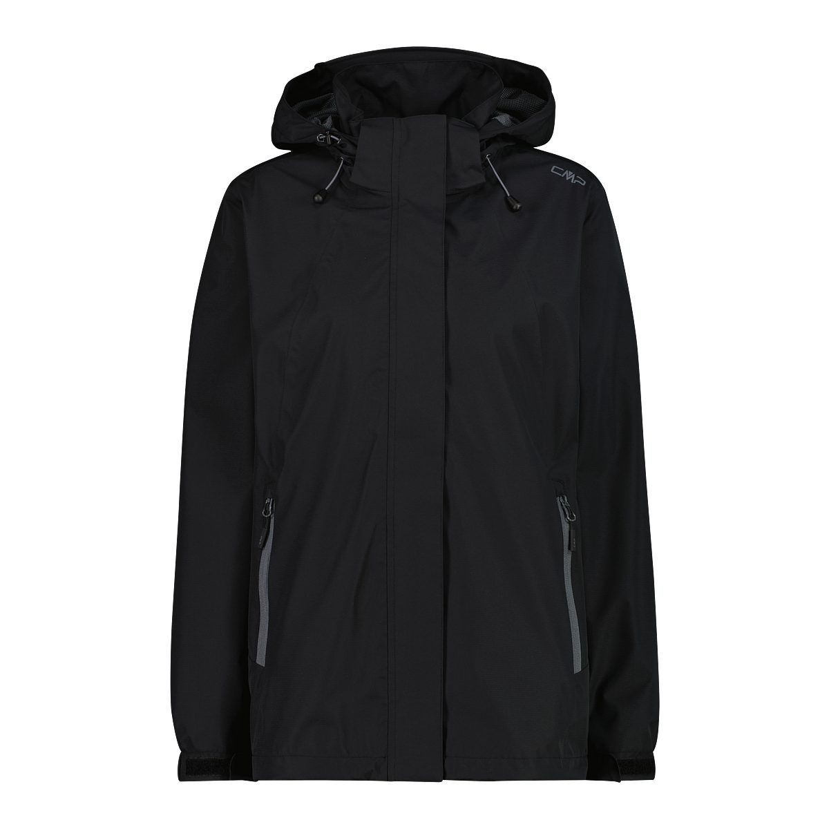 CMP Outdoorjacke Damen-Regenjacke mit abnehmbarer Kapuze schwarz