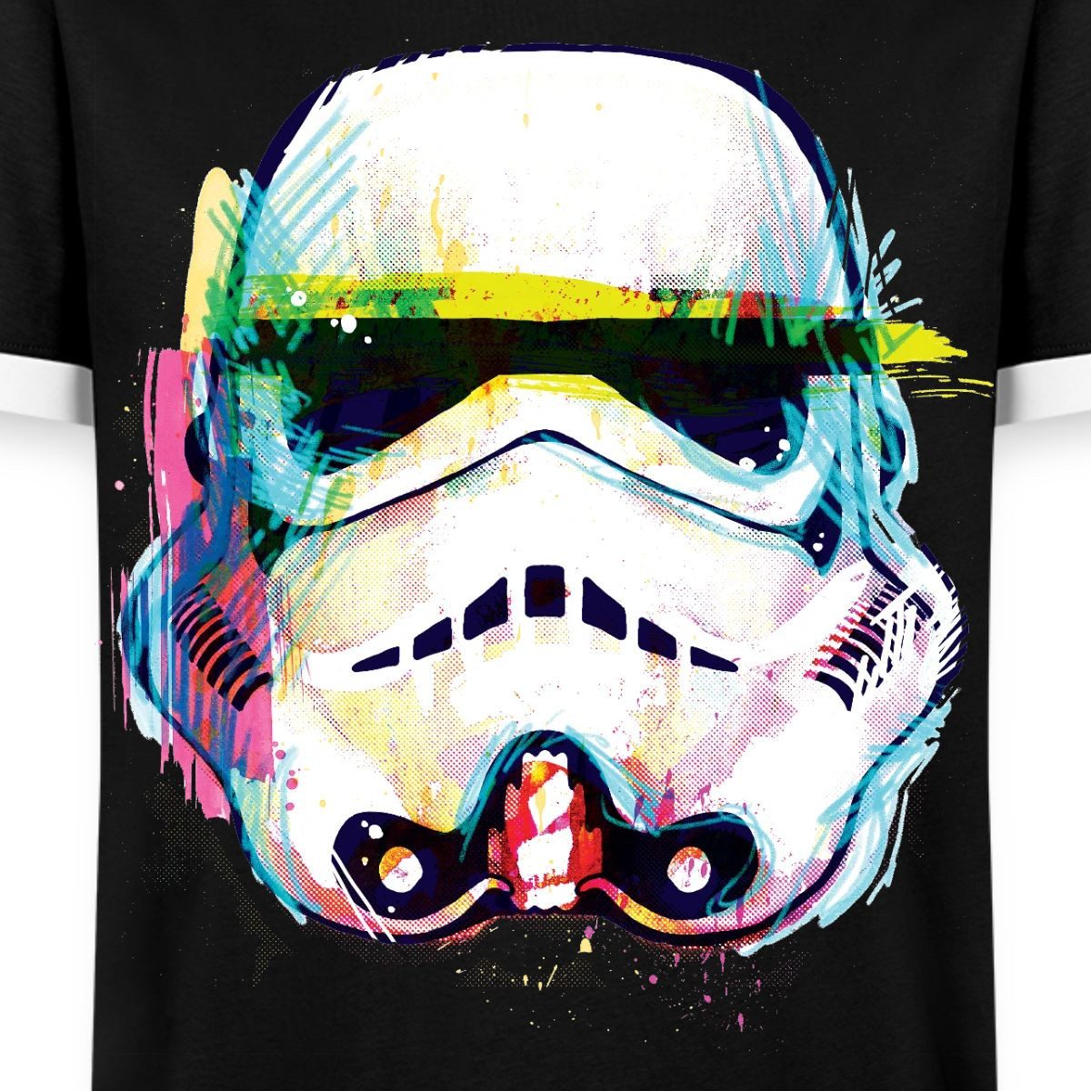 Spreadshirt T-Shirt Star Wars Stormtrooper Portrait Artsy-Look Männer Kontrast T-Shirt (1-tlg)