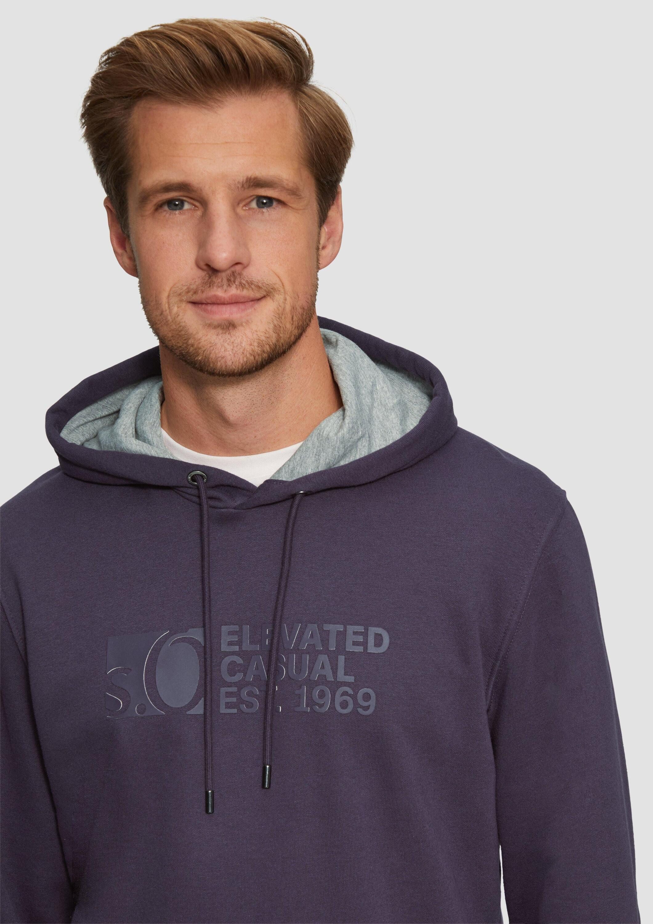 s.Oliver Sweatshirt Sweatshirt Hoodie mit Logo-Print