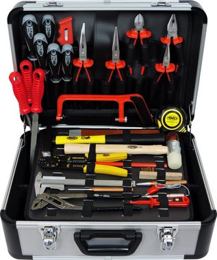 FAMEX Werkzeugset 719-44 Alu Werkzeugkoffer gefüllt mit Werkzeug Set, (214-St), für den Profi