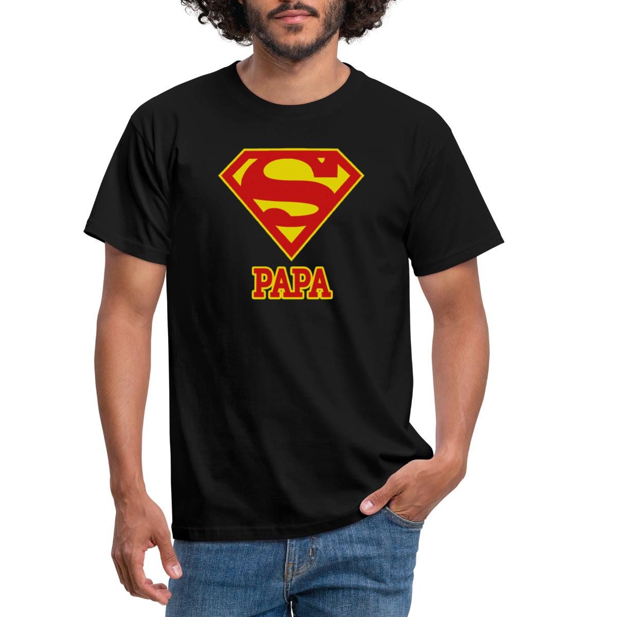 Spreadshirt T-Shirt DC Comics Superman Papa Superpapa Männer T-Shirt (1-tlg)