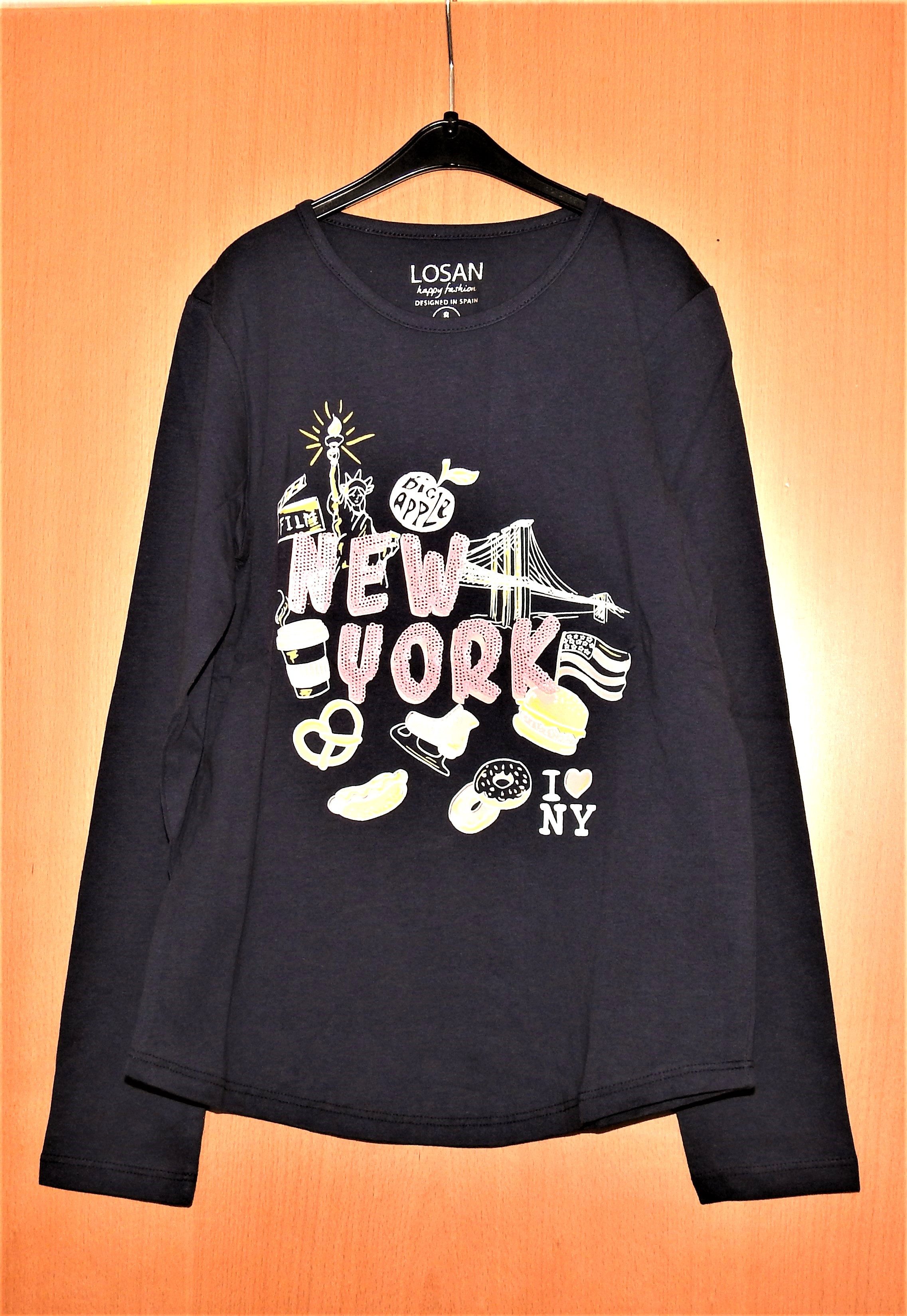 Langarmshirt New York Tokio blau
