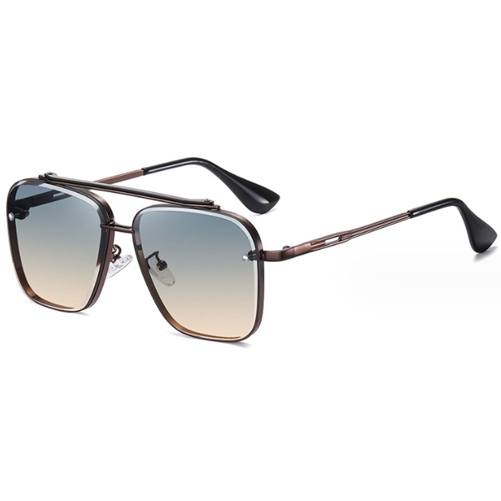 AUzzO~ Sonnenbrille Polarisiert Retro Vintage Outdoor UV-Schutz mit Brillenetui Modelle für Männer und Frauen Braun