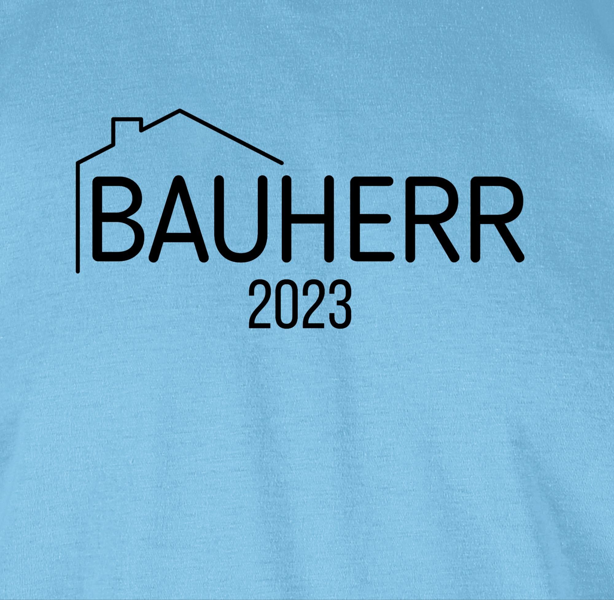 Shirtracer T-Shirt 2023 Bauherr 2 Hellblau Herren & Männer Geschenke