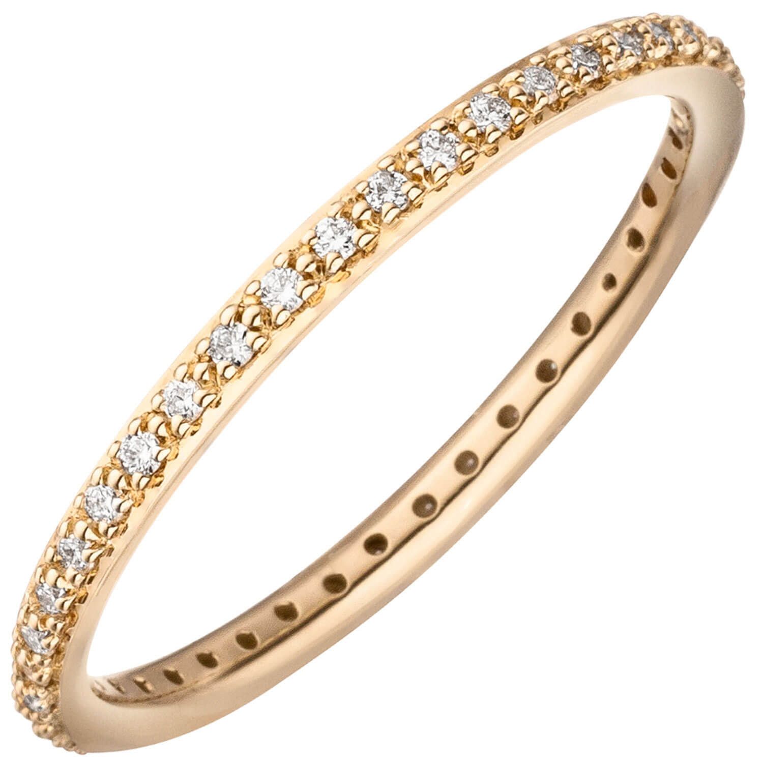 Schmuck Krone Memoirering Memoryring aus 585 Gelbgold mit 37 Brillanten, Gold 585
