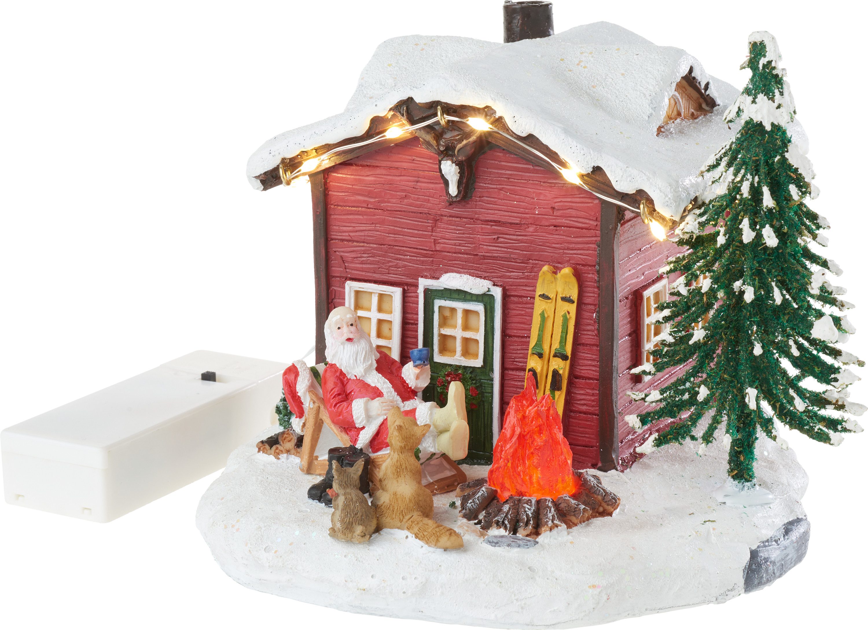 VBS Dekofigur Weihnachtshaus im Schnee, 16 x 13 x 15 cm