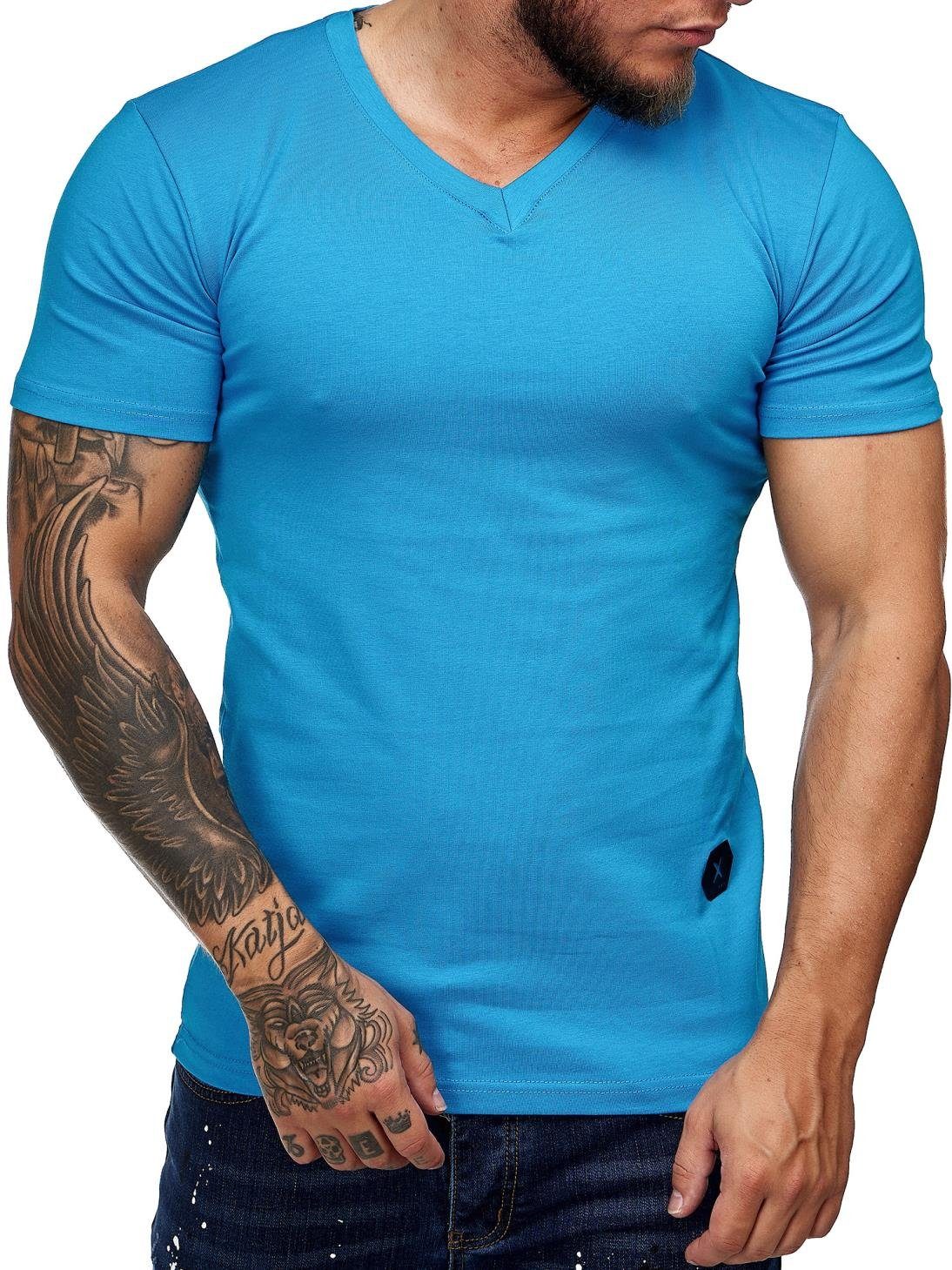 OneRedox T-Shirt 9031ST Türkis Kurzarmshirt Casual Freizeit 1-tlg) Polo (Shirt Fitness Tee