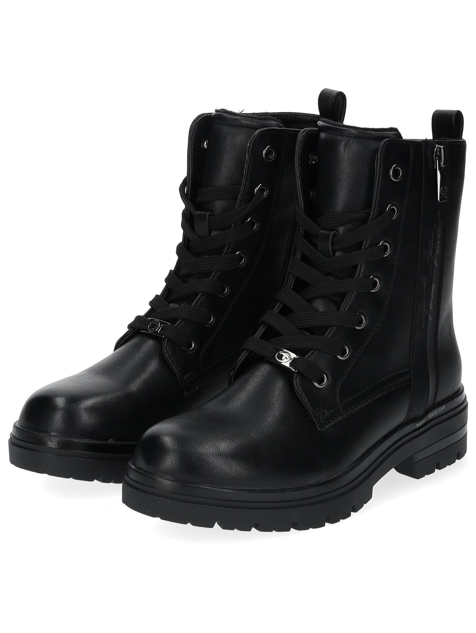 TOM TAILOR Tom Tailor Stiefelette Lederimitat Schnürstiefelette