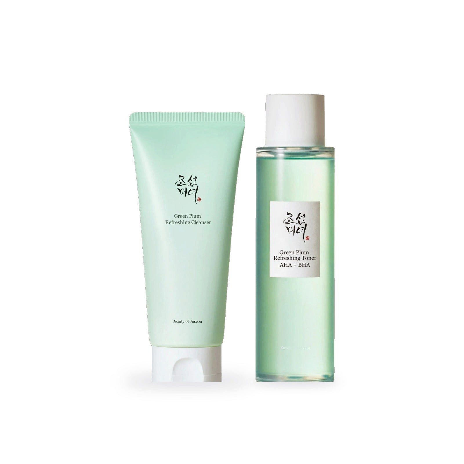 Beauty of Joseon Gesichtspflege-Set Green Plum Set: Refreshing Cleanser + Toner AHA + BHA, 2-tlg.