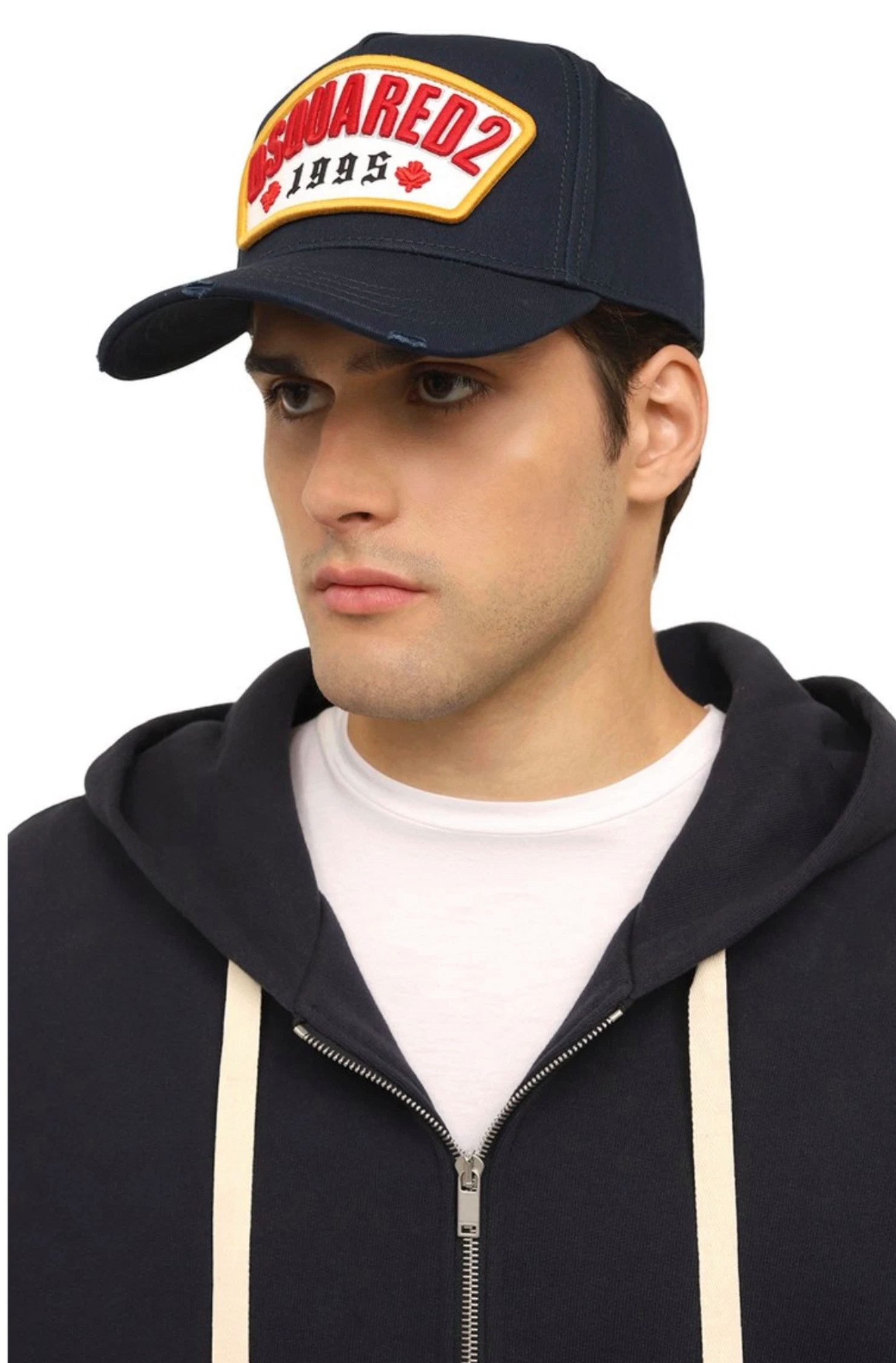 Dsquared2 Baseball Cap Basecap Cap Angels 1995 Icon Mütze Basebalkappe Unisex Dezente Used-Details für authentische Optik