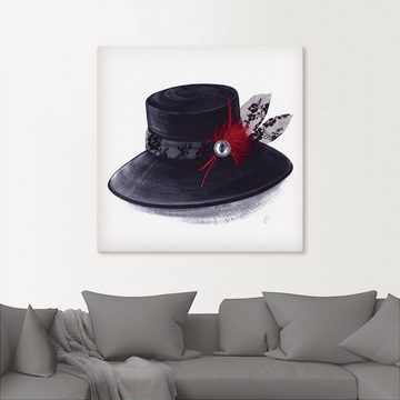Artland Leinwandbild Hut mit Diamant, Mode (1 St), auf Keilrahmen gespannt