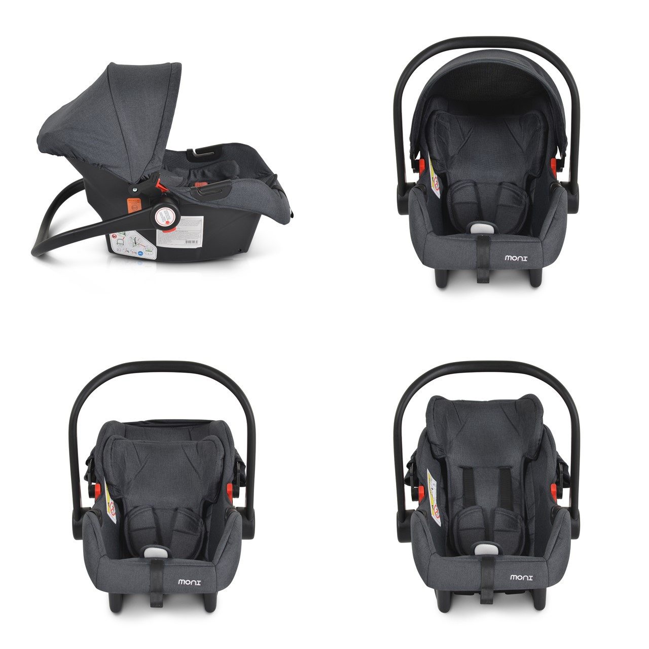 Moni Babyschale Babyschale Trio i-Size, ab: 0, bis: 1.25, (40 - 87cm) Adapter, Fußabdeckung, weiches Kissen