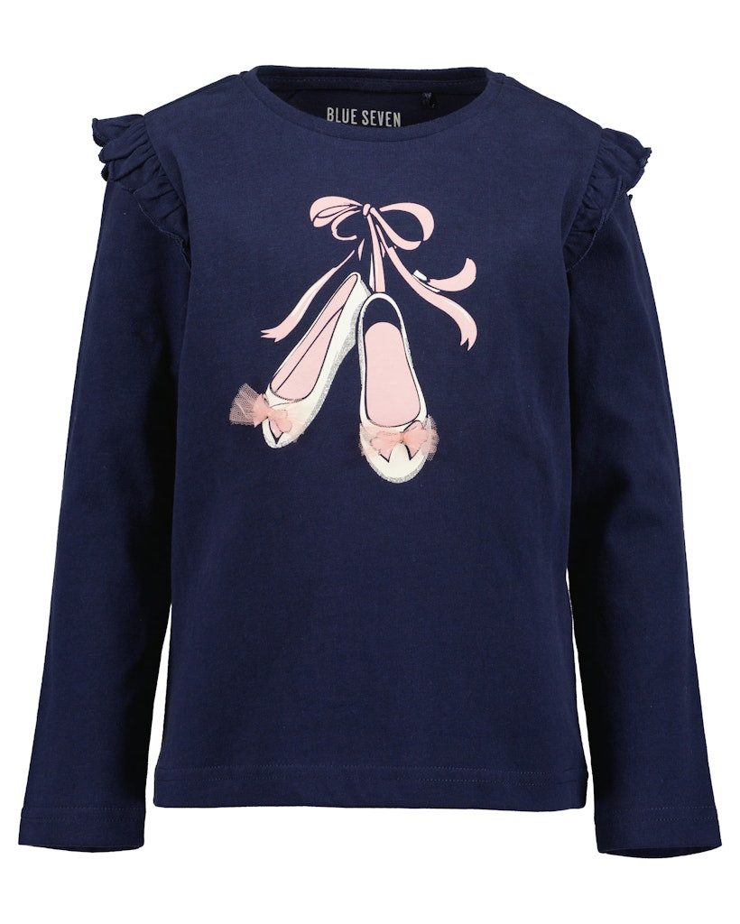Blue Seven Langarmshirt Blue Seven Mädchen Langarmshirt Tanzen Herzen drei Farben (1-tlg)