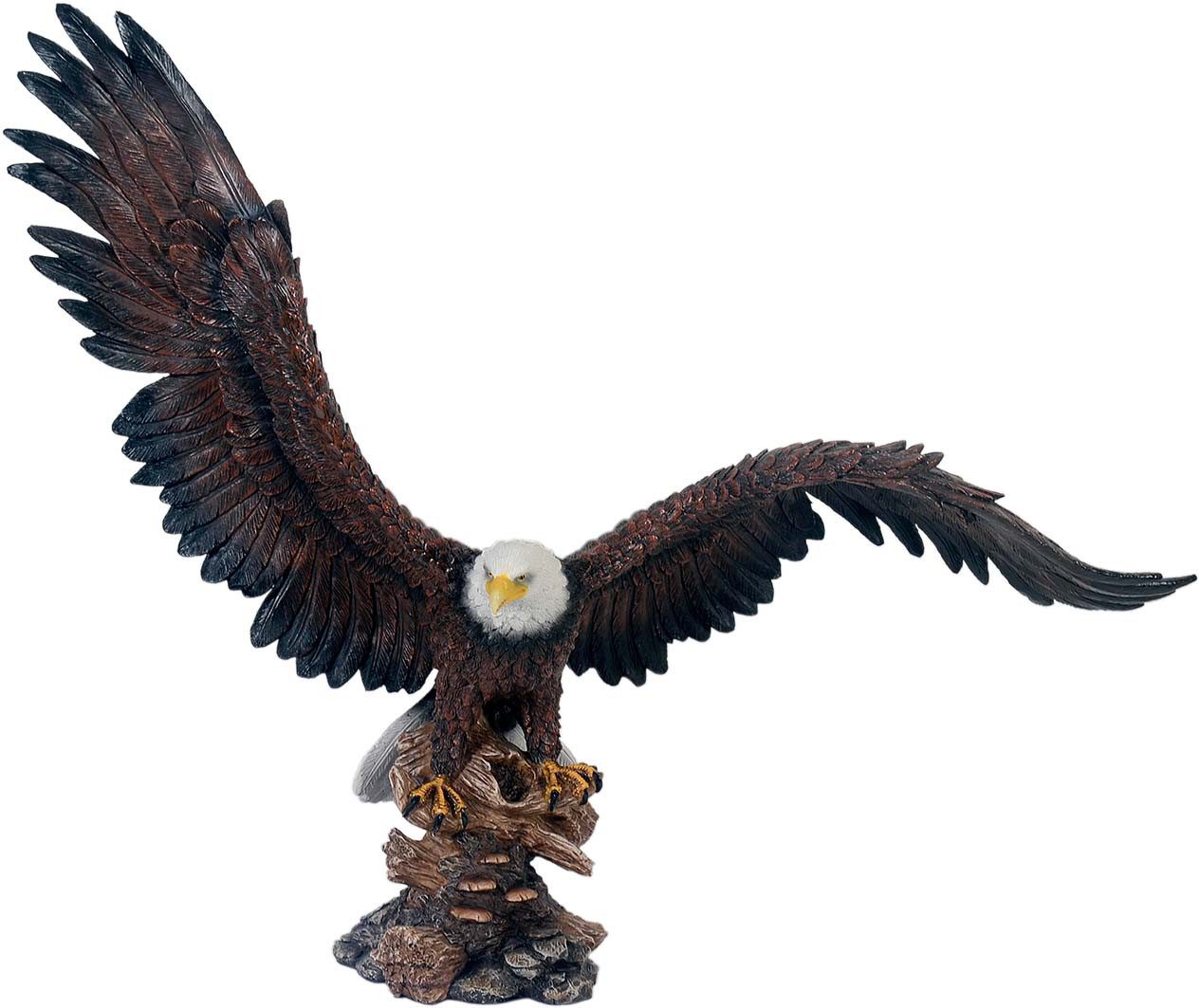 MystiCalls Dekofigur XXL Adler bemalt - Figur Dekoration Wings of Glory Eagle Tierfigur (1 St), 42cm hoch