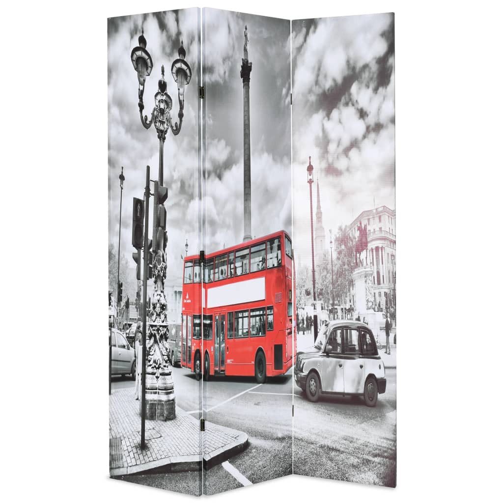vidaXL Перегородки Перегородки klappbar 120 x 170 cm London Bus Schwarz-Weiß, 1-tlg.