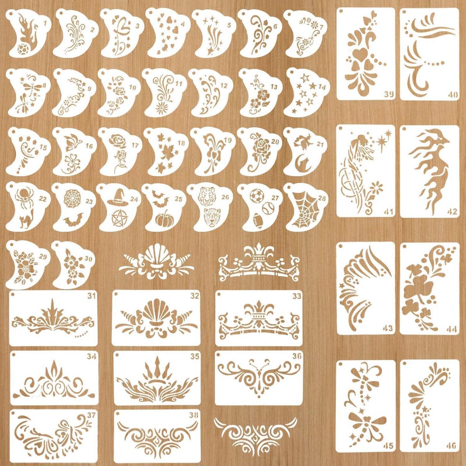 LuxusKollektion Kindertattoo Schablonen Set 46-teilig Schminken & Körper