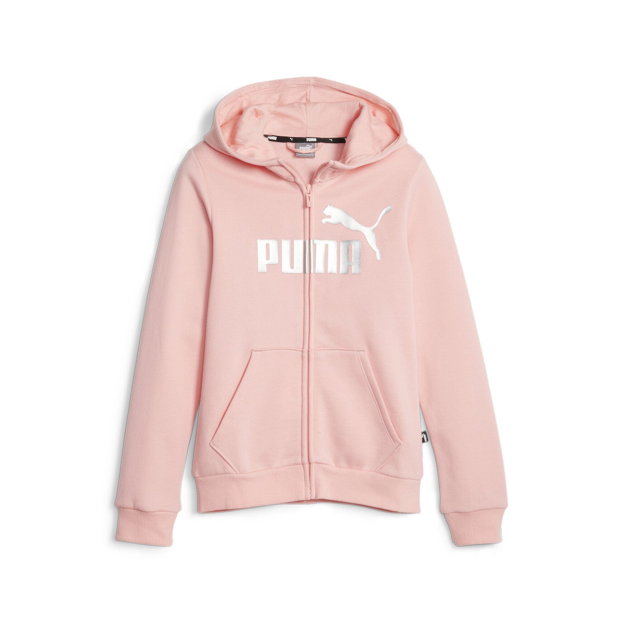 PUMA Sweatshirt Essentials+ Logo Reißverschluss-Hoodie Mädchen Peach Smoothie Pink