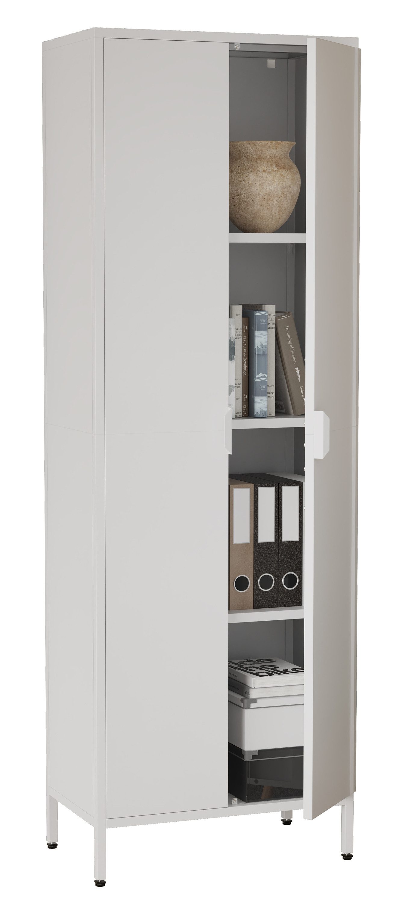 VCM Aktenschrank Büroschrank Flokas mit Drehtüren H. 180 x B. 60 x mit 4 Fächern, Büromöbel