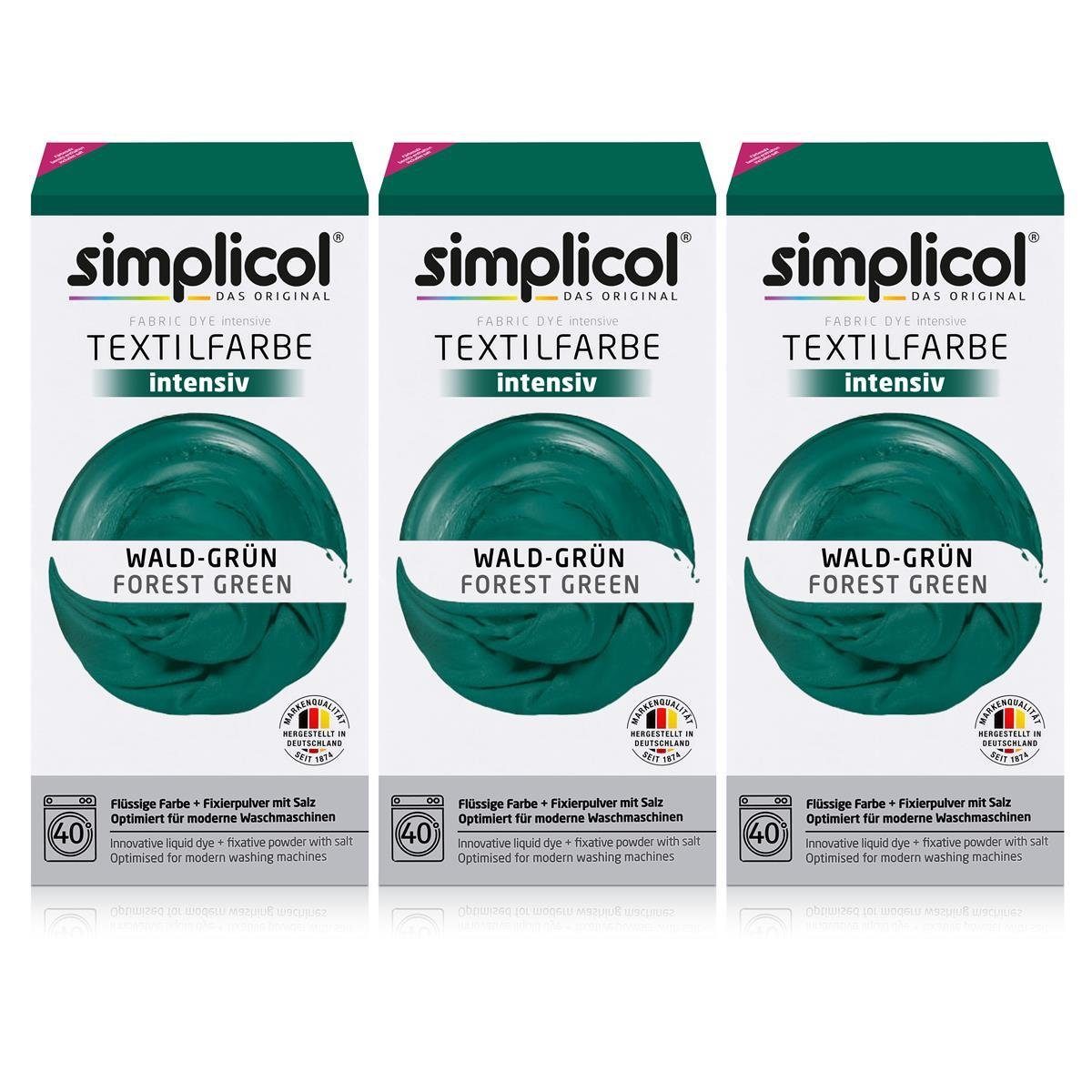 simplicol Textilfarbe Simplicol Textilfarbe intensiv Wald-Grün - Einfaches Färben (3er Pack)