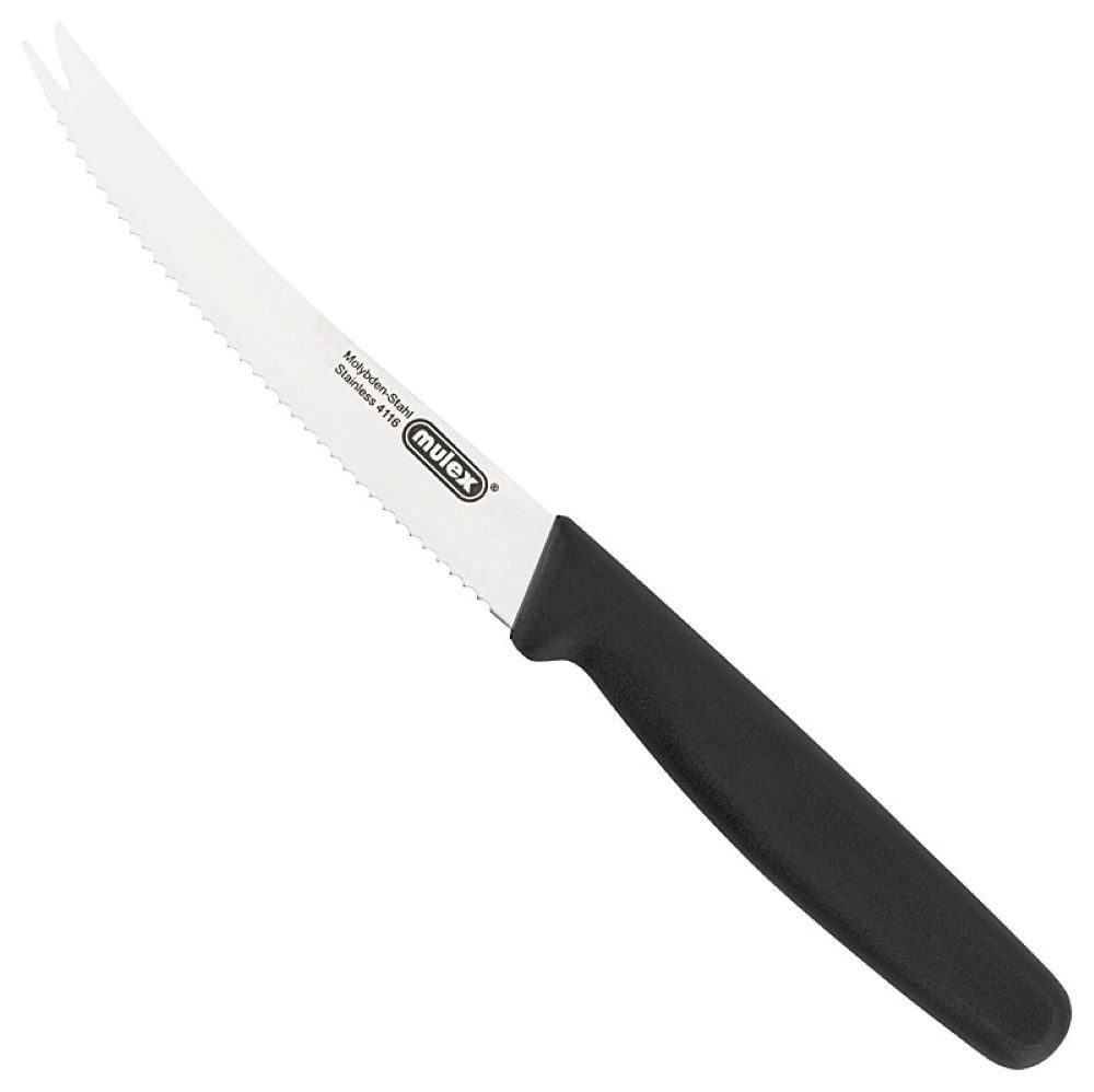 Mulex Tomatenmesser Wellenschliff aus rostfreiem Edelstahl – 11 cm Klinge, extra scharf, wendige Klinge, Wellenschliff, rostfrei