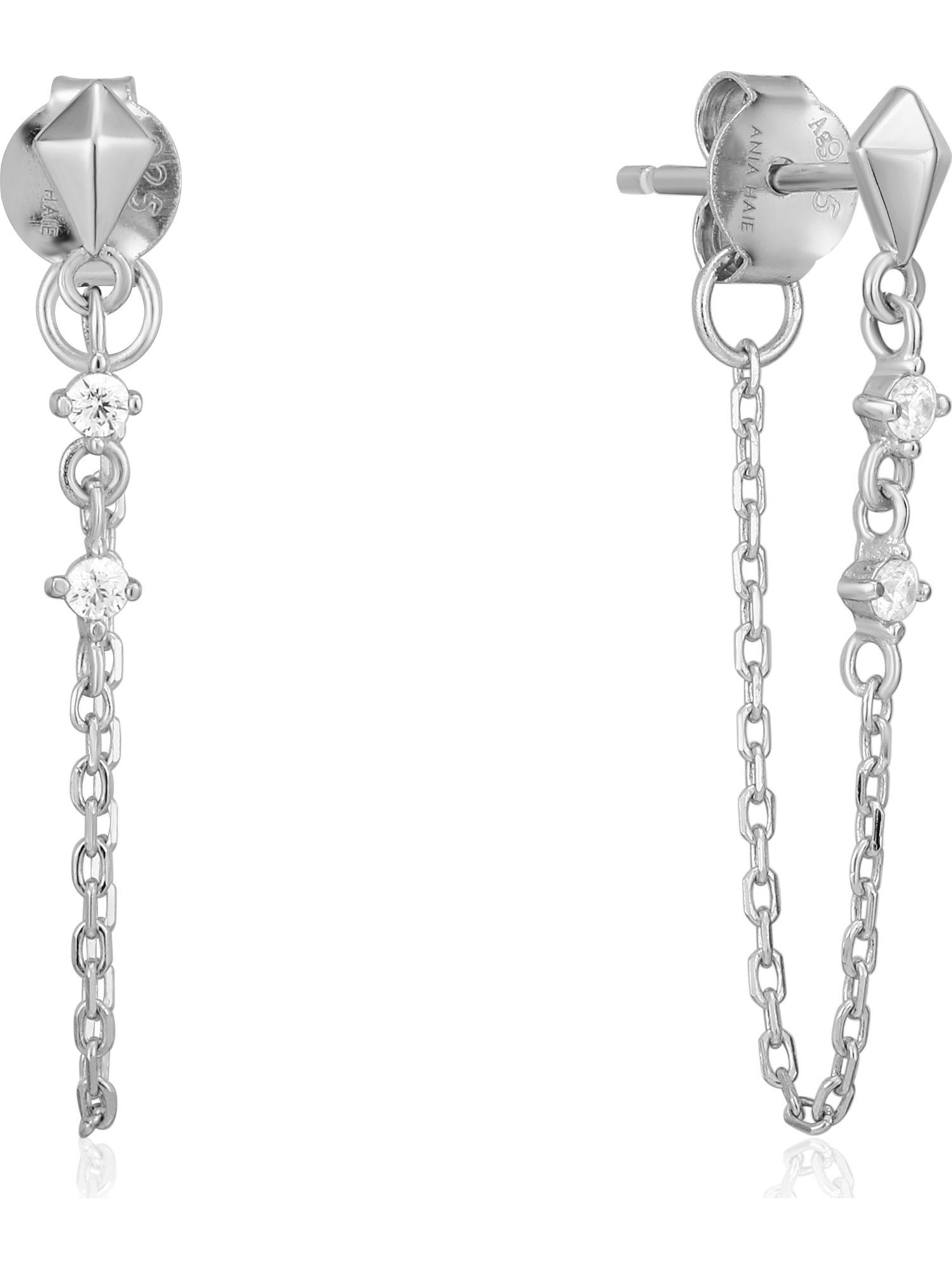 Ania Haie Paar Серьги-гвоздики Ania Haie Damen-Ohrstecker 925er Silber Zirkonia, Spike