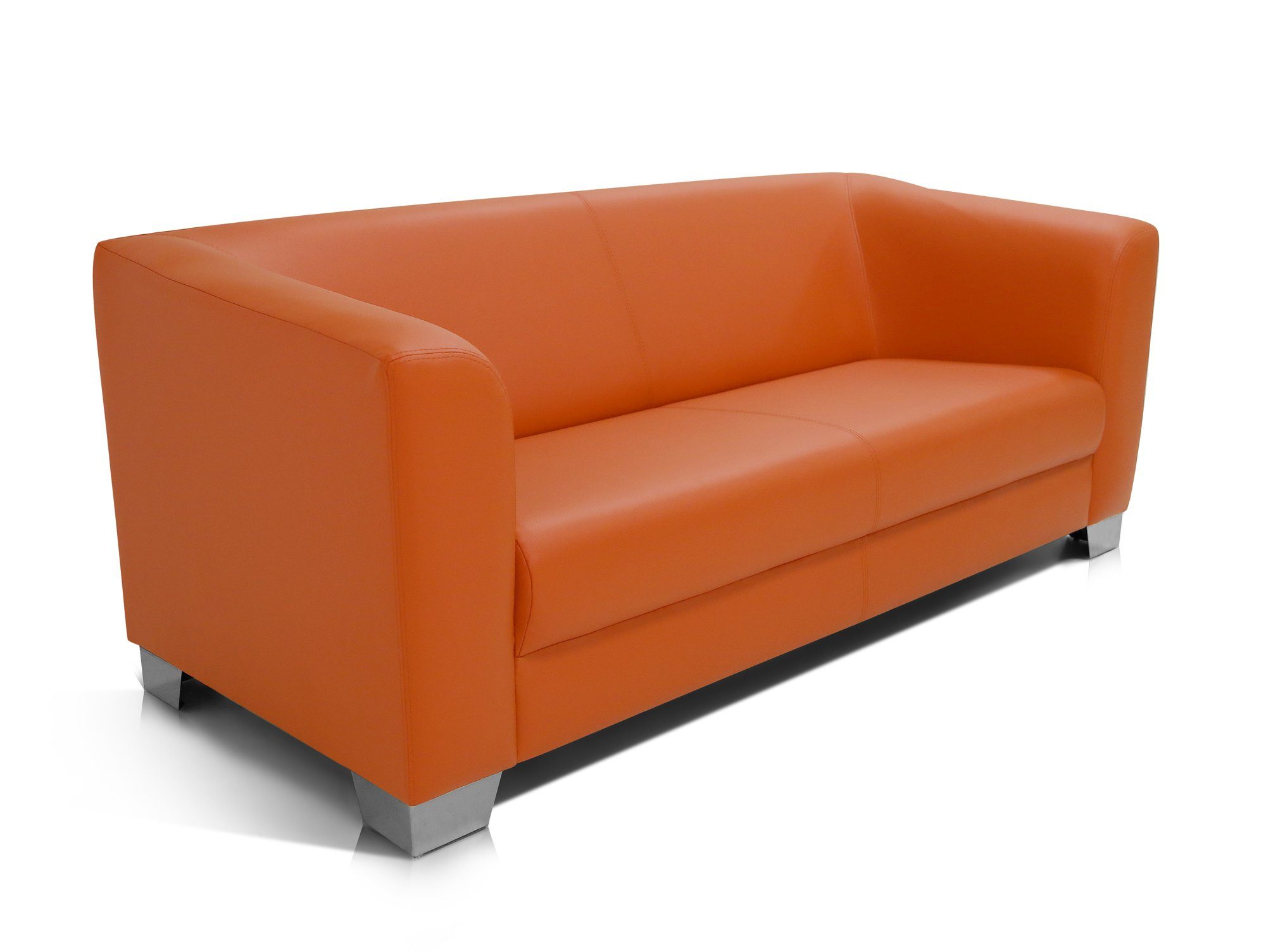 Moebel-Eins 3-Sitzer CHICAGO Polsterecke orange Sofa