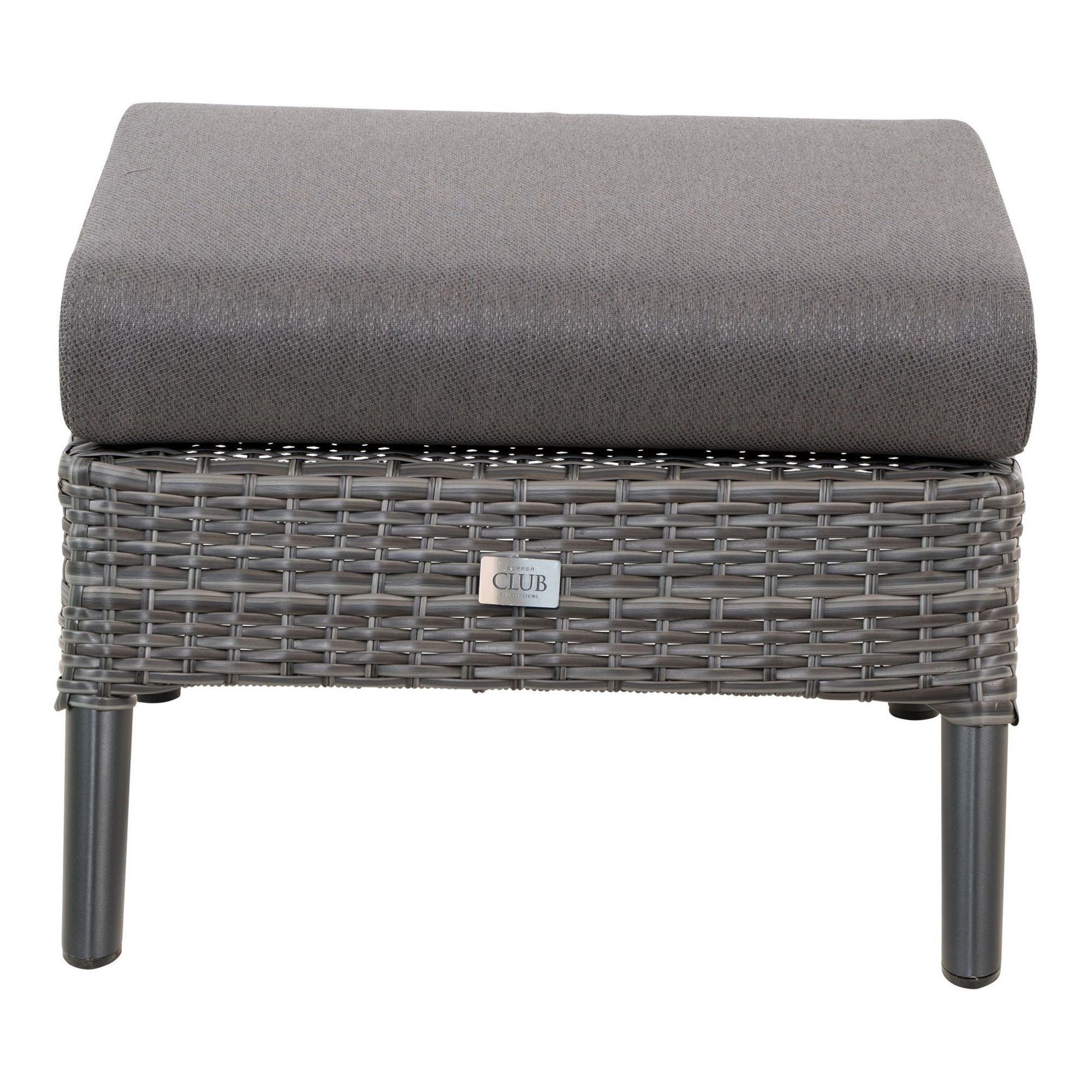 Lesli Living Gartenstuhl Lesli Living Loungehocker "Florence Forte" grau/anthrazit/dunkelgrau