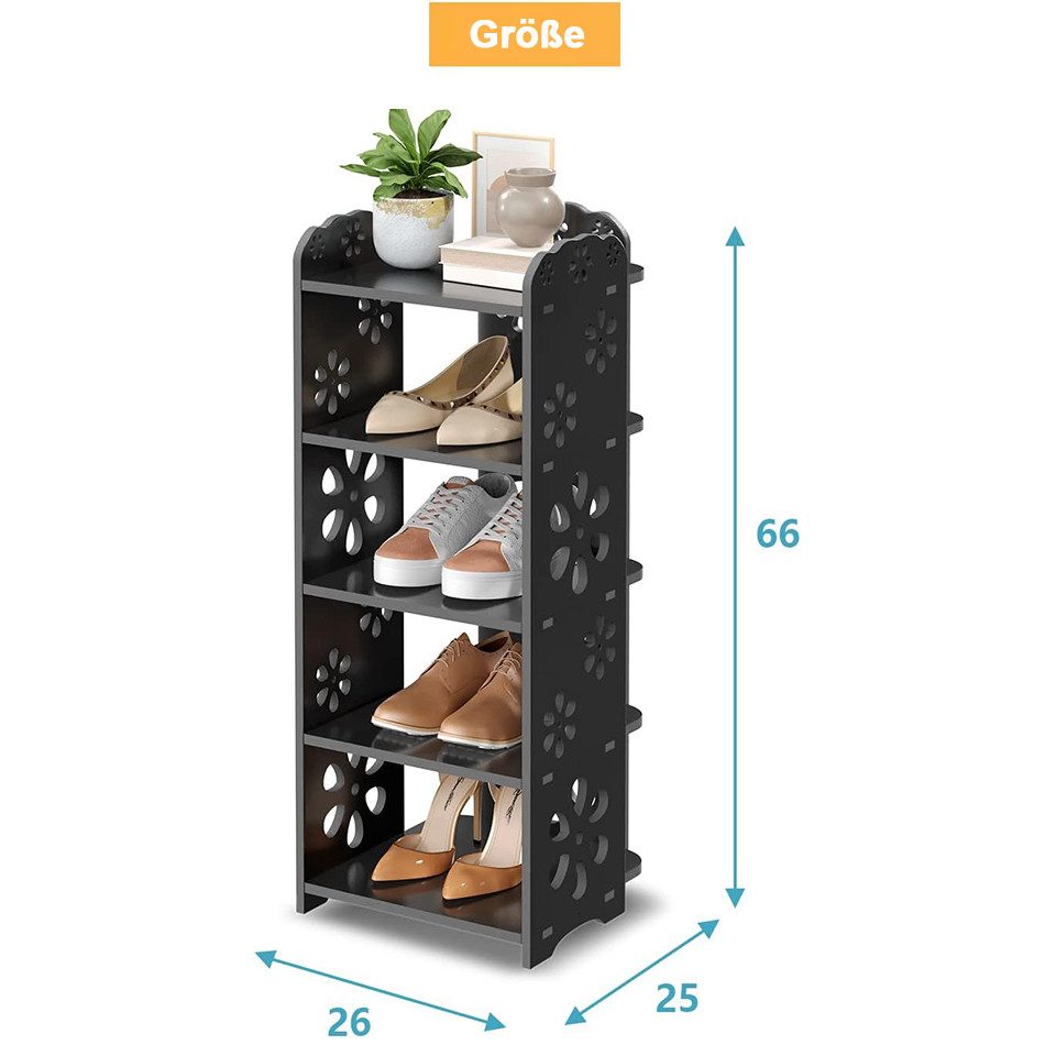NAIMP Schuhregal Verstellbare Pflaumenblüte Schuhregal für Flur, Eingang, Wohnzimmer