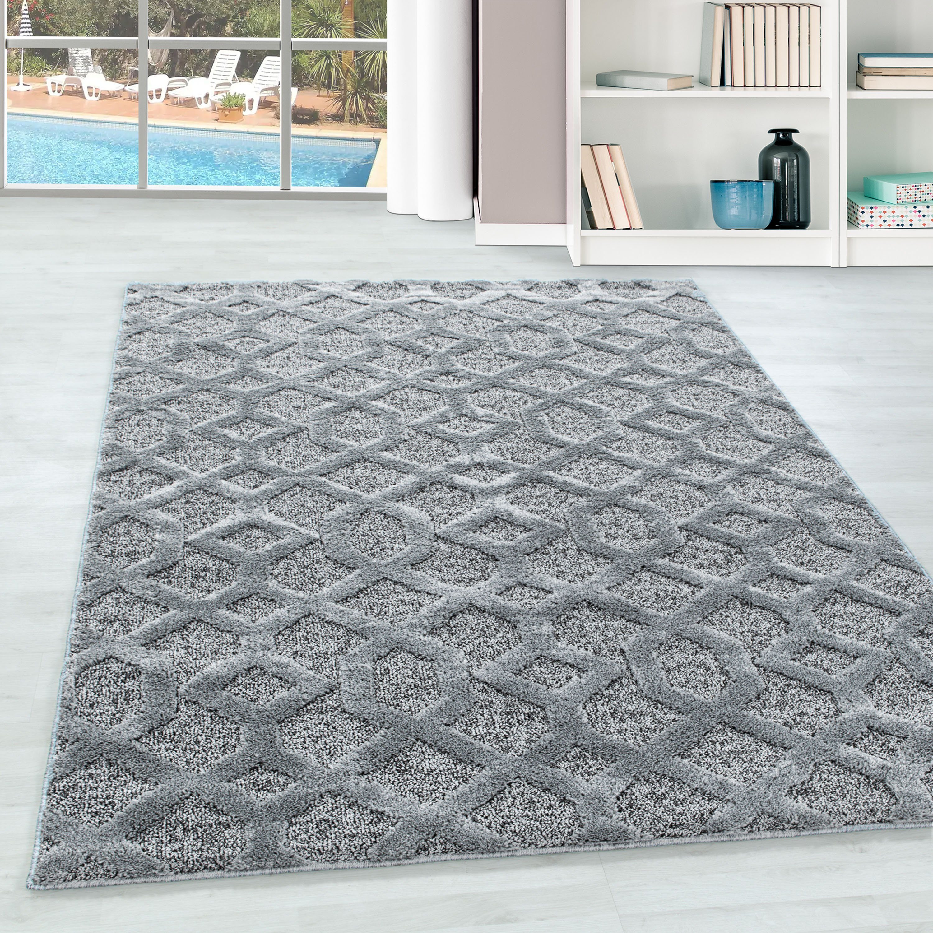 Teppium Teppich Geometrisch Design, Rund, Höhe: günstig online kaufen