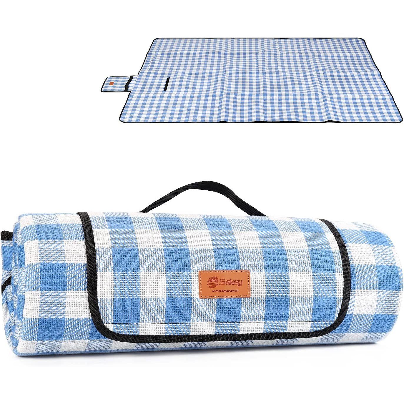 Picknickdecke XXL Picknickdecke 200x170 cm Wasserdicht Camping Decke aus  DREI Lagen, Sekey, Wärmeisoliert Stranddecke Sandabweisend Waschbar