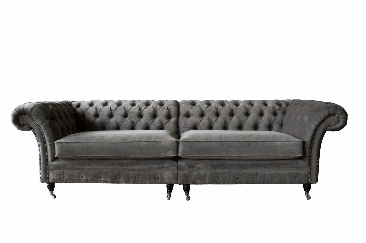 JVmoebel Chesterfield-Sofa, Sofa Chesterfield Klassisch Design Wohnzimmer Sofas Couch Textil