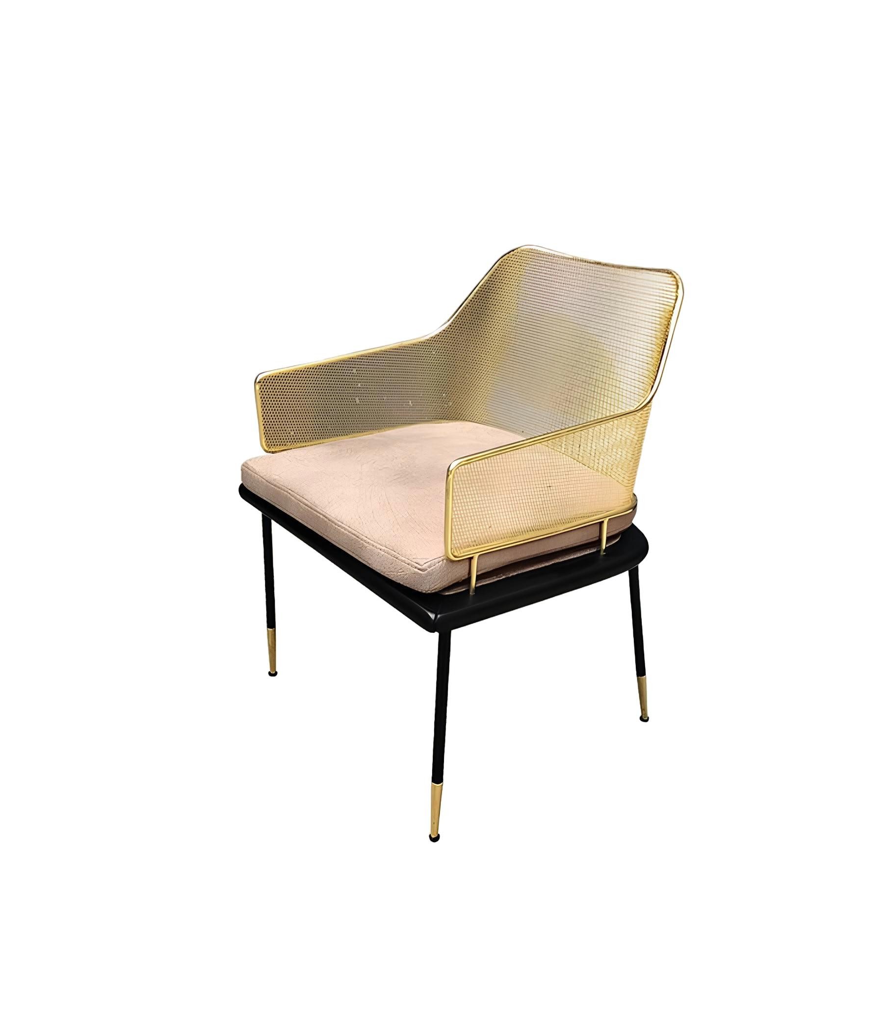 Xlmoebel Esszimmerstuhl Designer Sessel mit Edelstahlakzenten in modernem Design, Hergestellt in Europa