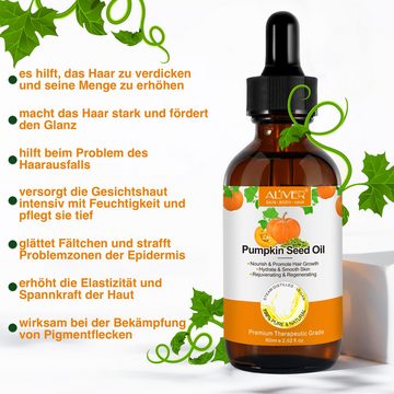 ALIVER Haaröl Kürbiskern Haaröl Haarwachstum Wimpern Bart Nägel Bio Vegan Aliver, 1-tlg., Vegan