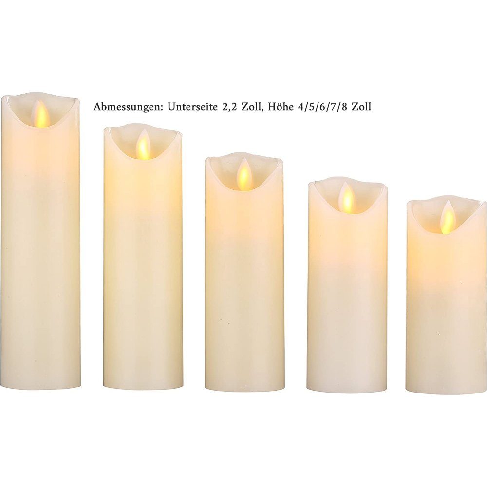 GelldG LED-Christbaumkerzen LED Kerzen, Flammenlose Rot Kerzen Stunden Dekorations-Kerzen-Säulen 200