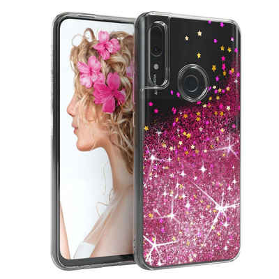 EAZY CASE Handyhülle Glittery Case für Huawei P Smart Z / Y9 Prime 2019 6,59 Zoll, Glitzerhülle Shiny Slimcover stoßfest Durchsichtig Bumper Case Pink