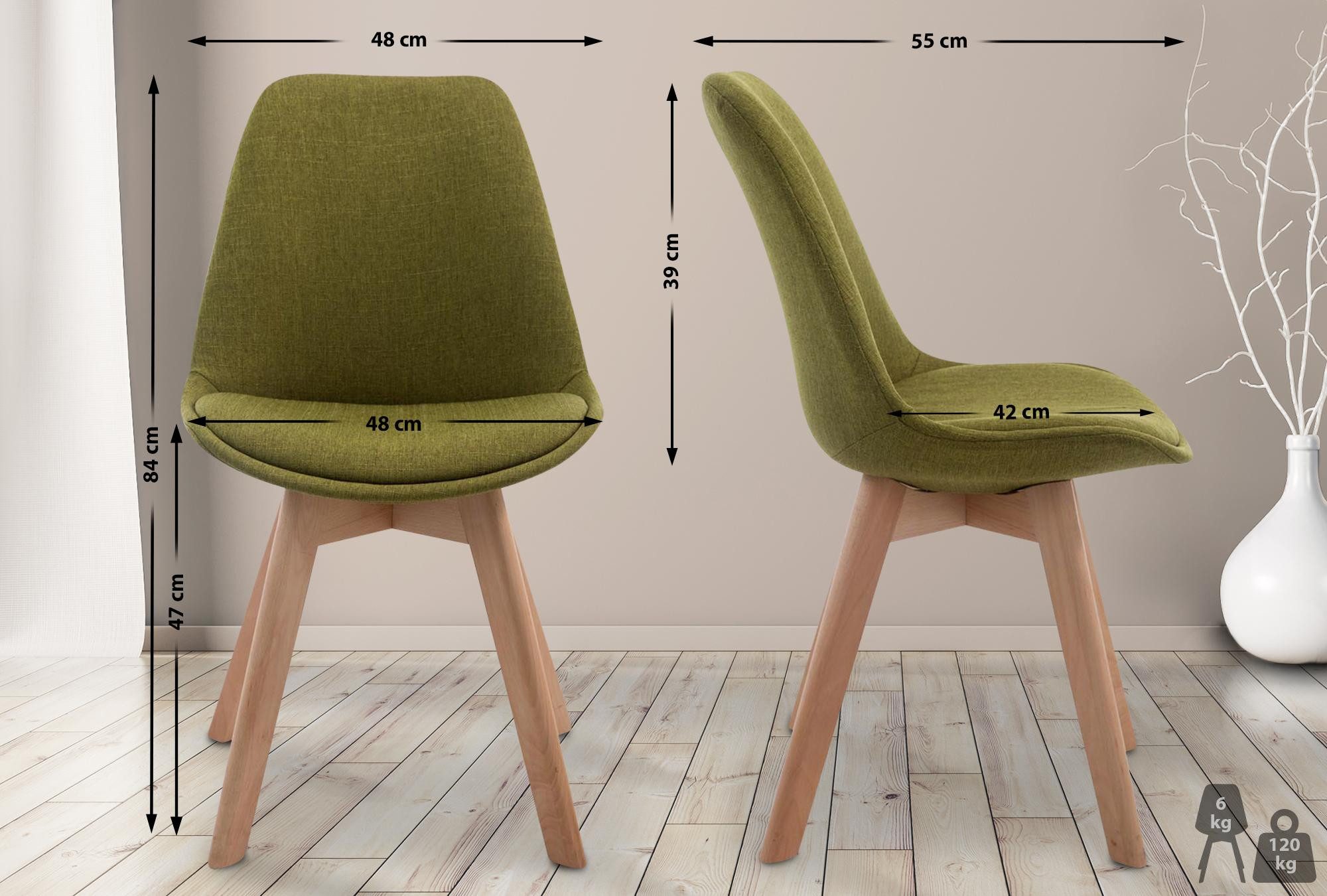 CLP Esszimmerstuhl Borneo, Stoff-Bezug, Lehnstuhl mit günstig online kaufen