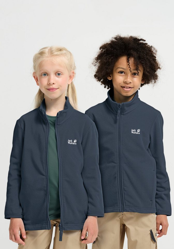 Jack Wolfskin Fleecejacke TAUNUS 100 FZ K winddicht, wasserabweisend, mit Kinnschutz