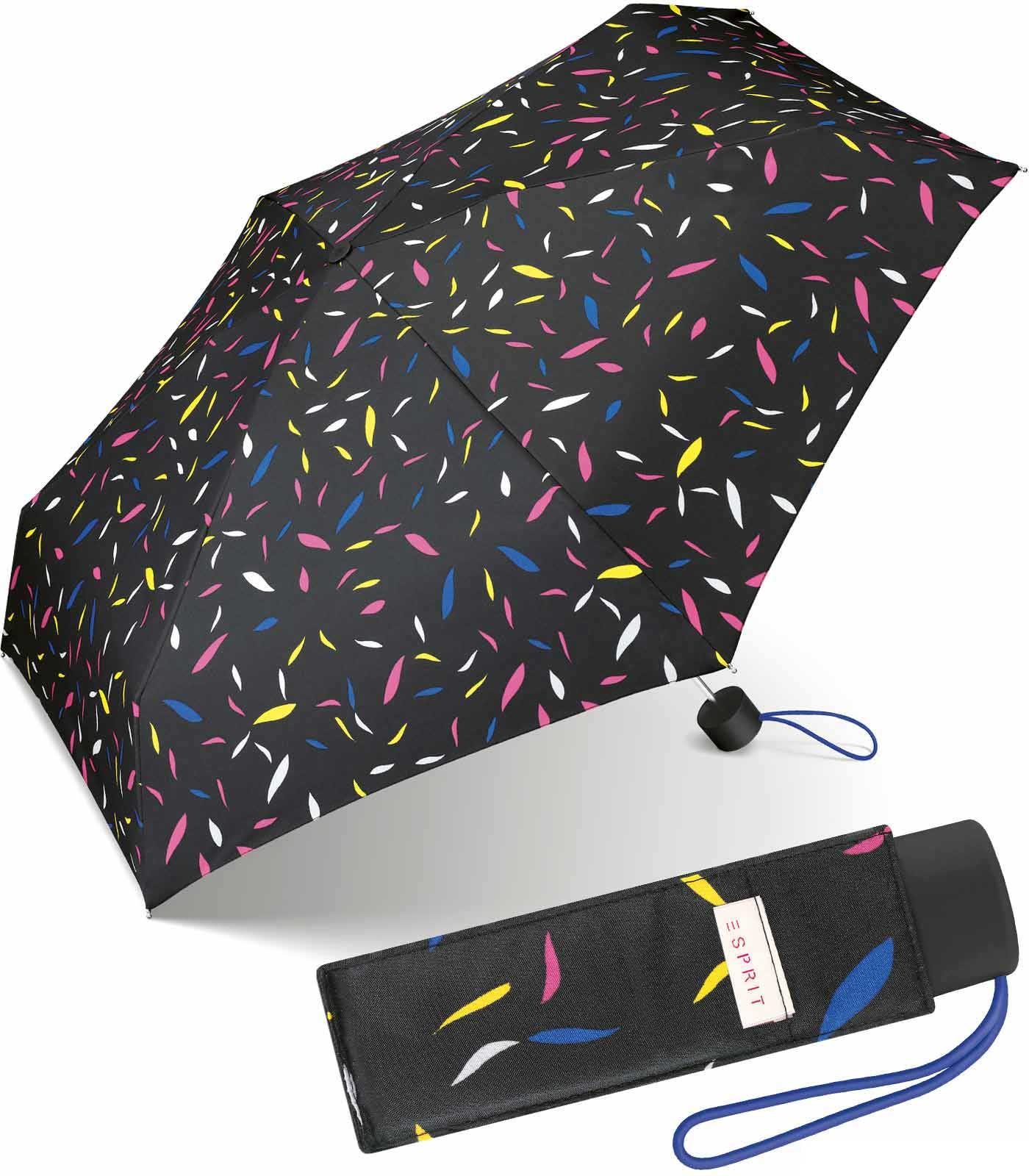 Esprit Taschenregenschirm kleiner, handlicher Schirm für Damen, das besondere Design als Eyecatcher schwarz