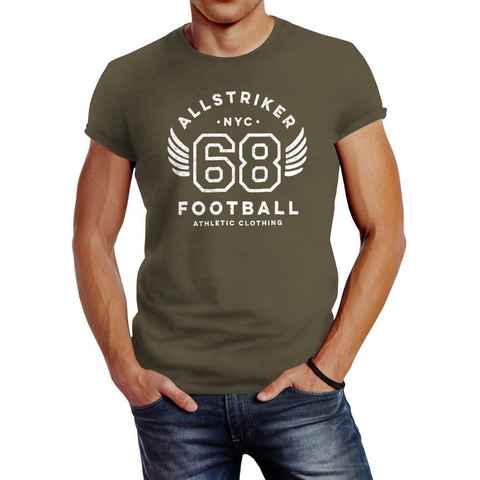 Neverless Print-Shirt Herren T-Shirt College Design Schriftzug NYC 68 Football Athletic Clothing Vintage Fashion Streetstyle Neverless® mit Print