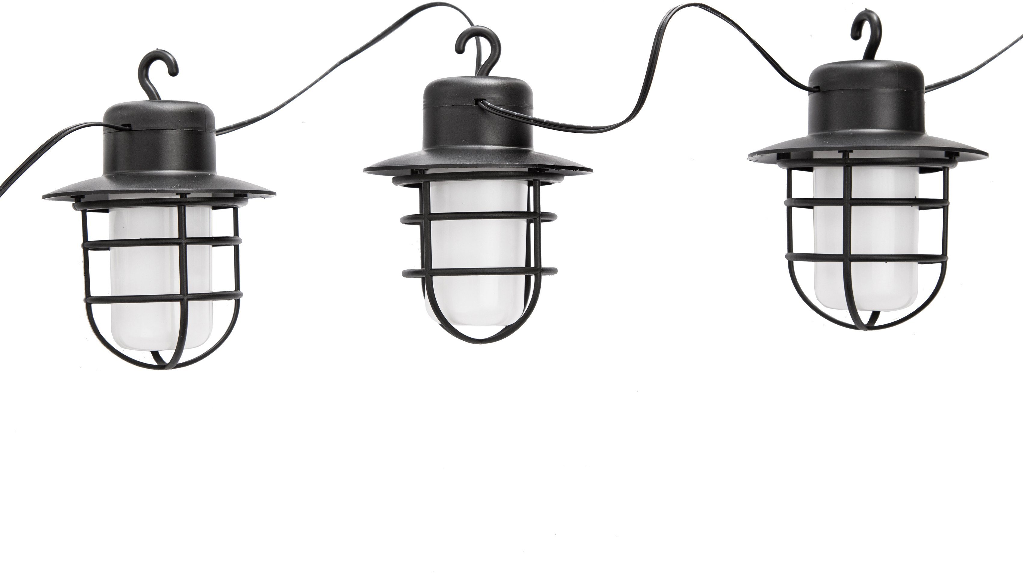 Nino Leuchten LED-Lichterkette Rome, 8-flammig, 8 Mini-Laternen mit  Flammeneffekt, schwarz
