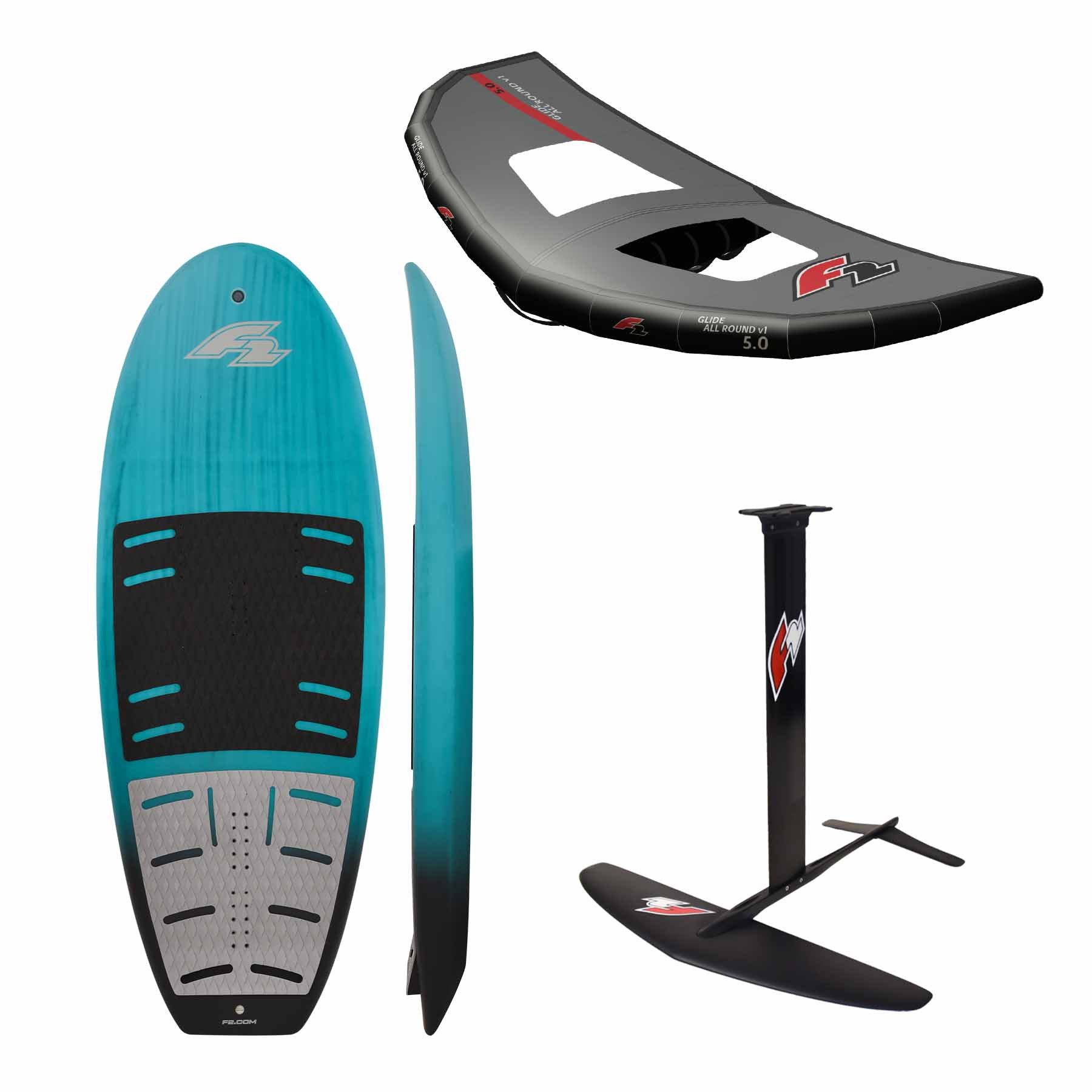 F2 Kiteboard F2 Set Foilboard Glide Surf Team 35L + Allround Foil 2000 + Wing 5qm