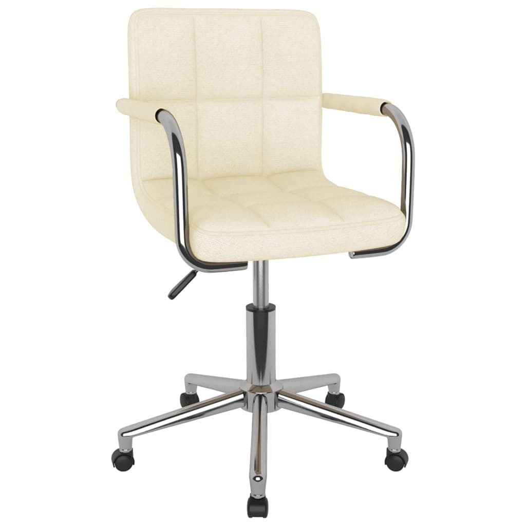 furnicato Bürostuhl Drehbarer Creme 48x47x(74,5-86) cm mit Stoffbezug (1 St), Höhenverstellbarer Schreibtischstuhl mit Gasdruckfeder und Rollen