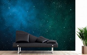 Wallario Vliestapete Sternenhimmel - Milchstraße und Sterne bei Nacht, seidenmatte Oberfläche