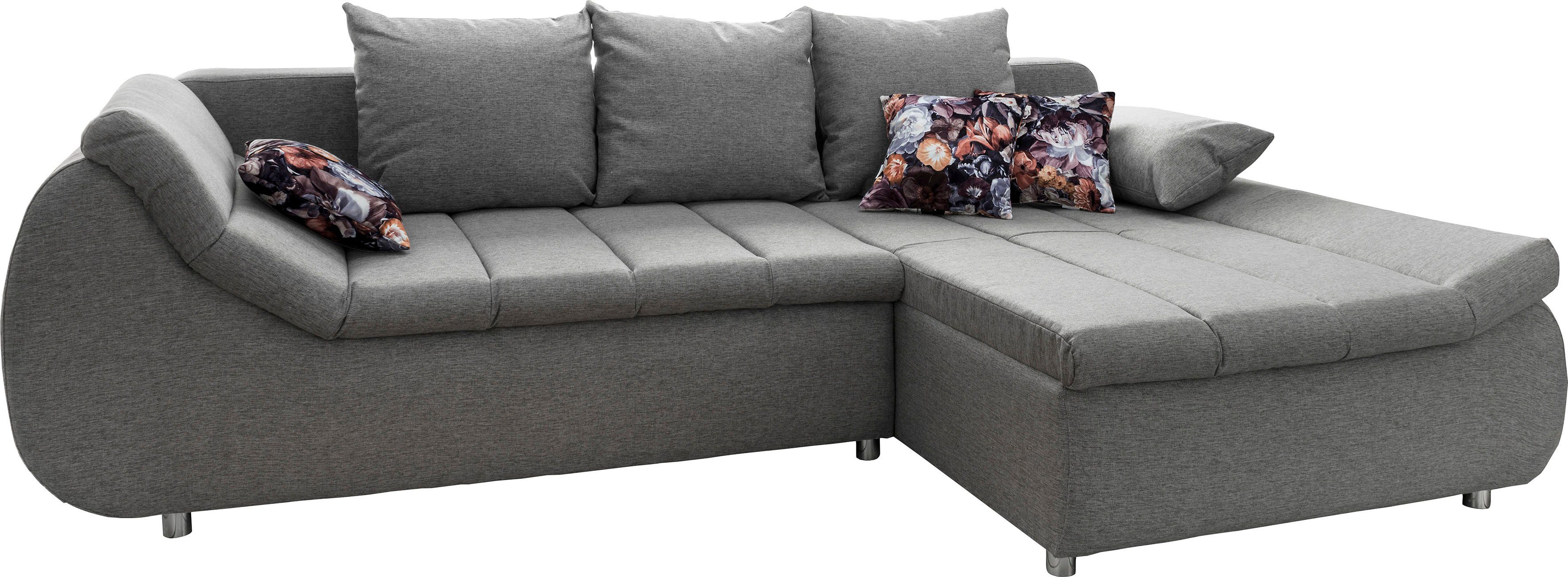 Home affaire Ecksofa Imolaa elegant, Breite 270cm, moderne Sitzsteppung, bequem, L-Form, auch mit Bettfunktion und Bettkasten