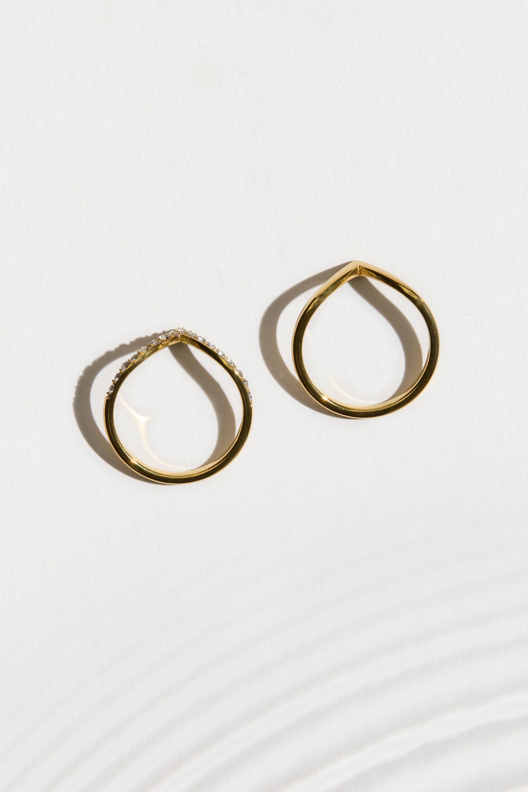 Next Fingerring Glitzernde Wunschknochen-Ringe, 2er-Pack (2-tlg)