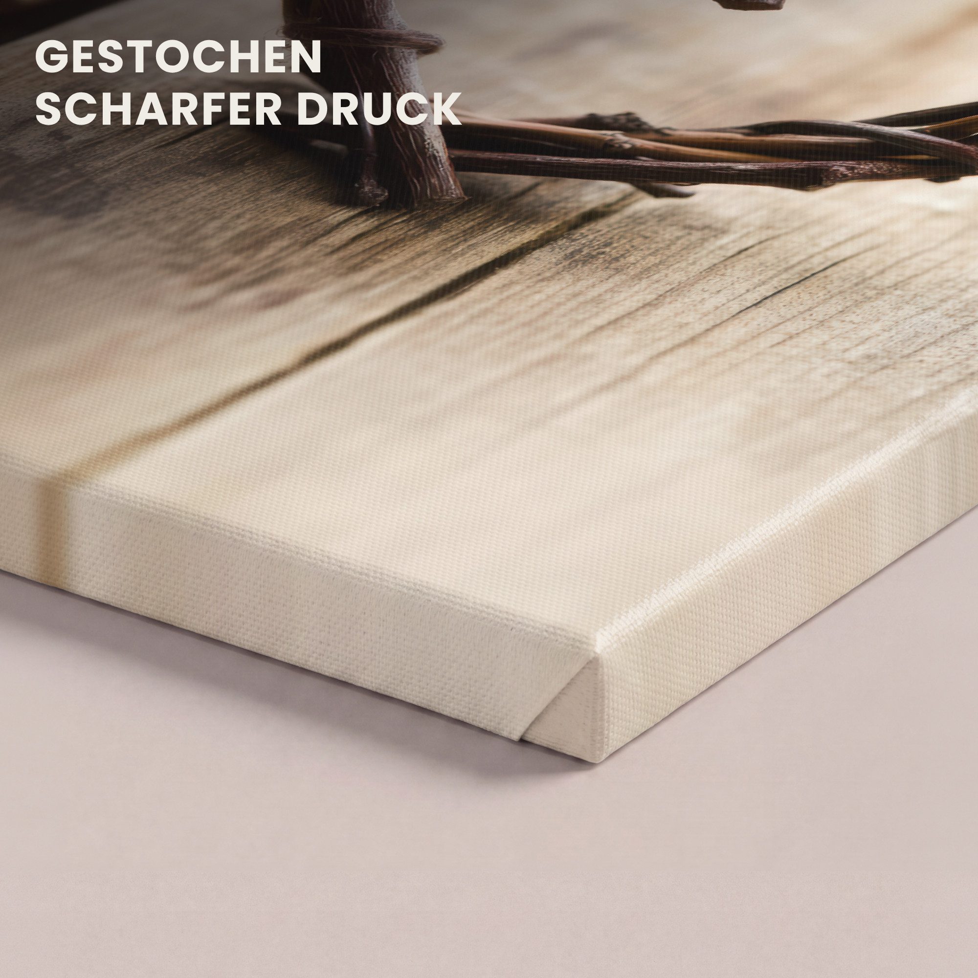 OneMillionCanvasses® Leinwandbild Herz - Holz - Natur - Äste - Braun, Fotodruck (1 St), Leinwand Bilder Klein, Wand Dekoration Aesthetic 30x20 cm – Bild 3 von 5