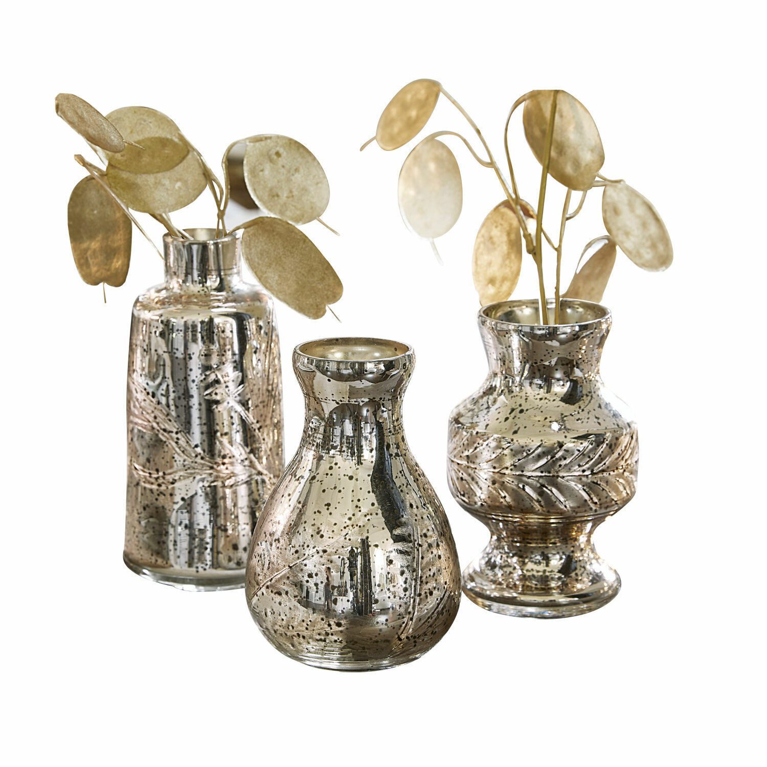 Mirabeau Tischvase Vase 3er Set Briolique antikchampagner günstig online kaufen